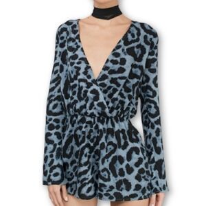 NWT TOBI Leopard Print Longsleeve Romper